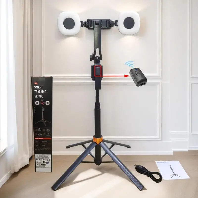 Smart Selfie Stick Tripod – Face Tracking, Dual Fill Lights, Video Creator