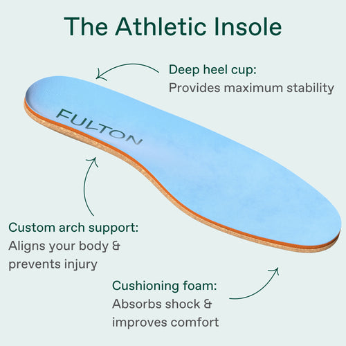 Athletic Performance Insole – Cork, Arch Support, Men's & Women's Sizes 5–14