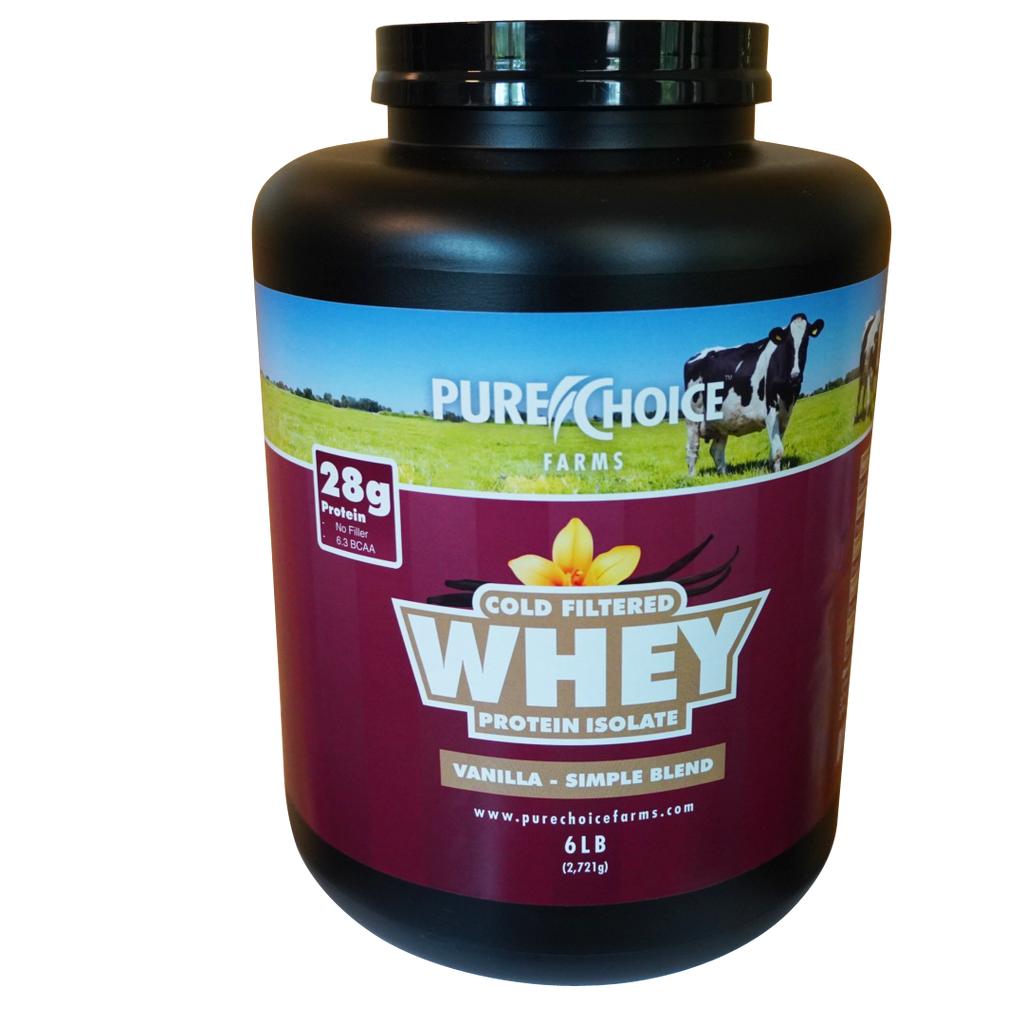 Whey Protein Isolate – Organic Vanilla, 28g Protein, 2lb–36lb