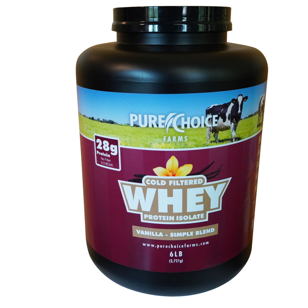 Whey Protein Isolate – Organic Vanilla, 28g Protein, 2lb–36lb