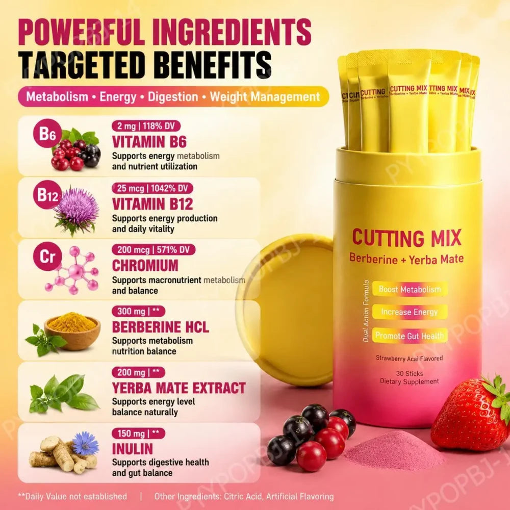 Berberine & Yerba Mate Drink Mix – Daily Weight Management Supplement