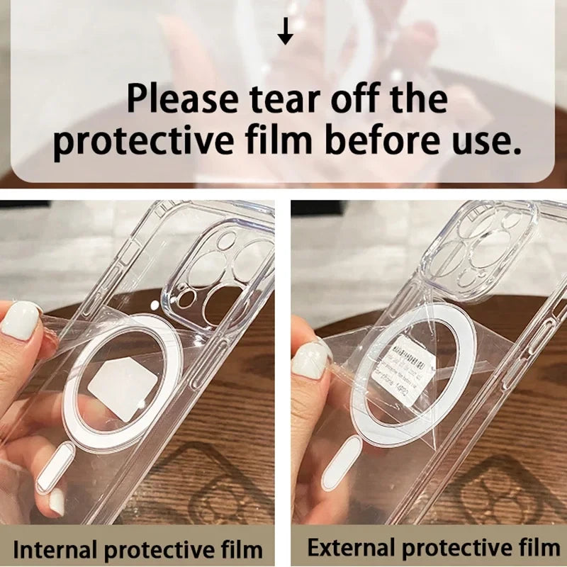 Magnetic Transparent Wireless Charge Phone Case