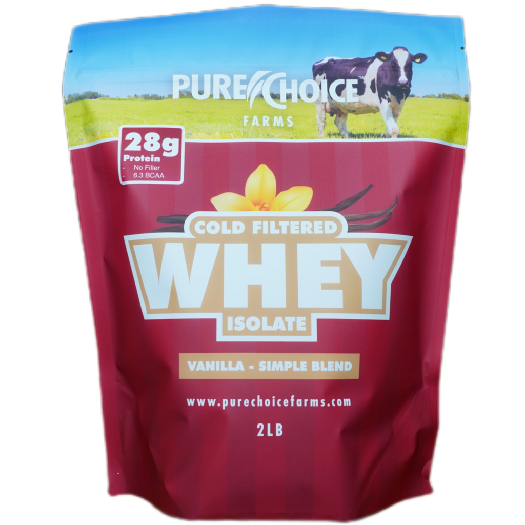 Whey Protein Isolate – Organic Vanilla, 28g Protein, 2lb–36lb